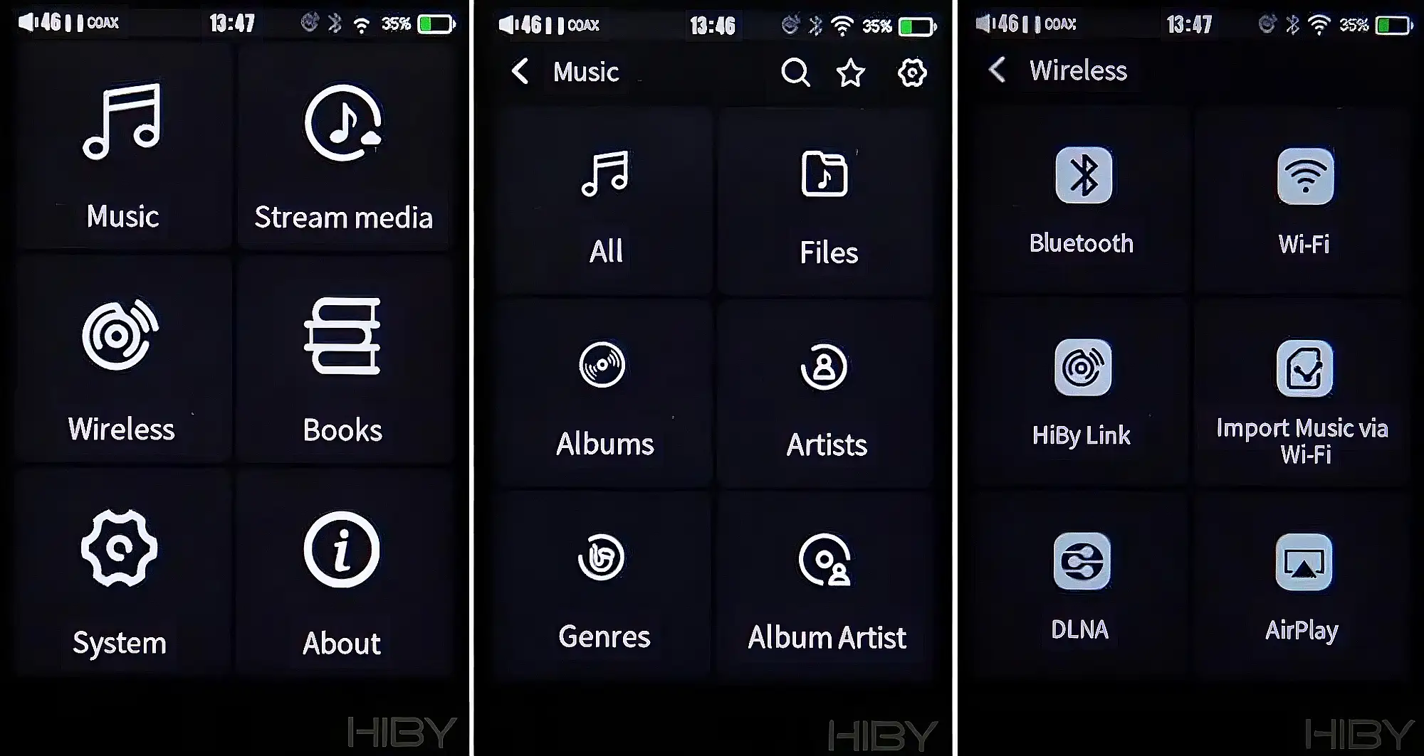 HiBy R3 II интерфейс HiByOS
