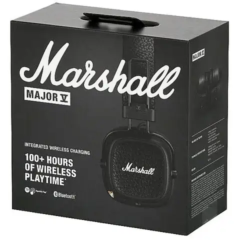 Упаковка Marshall Major V чёрного цвета.
