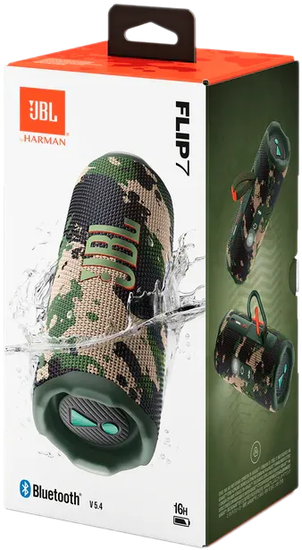 Bluetooth-колонка JBL Flip 7 в упаковке.