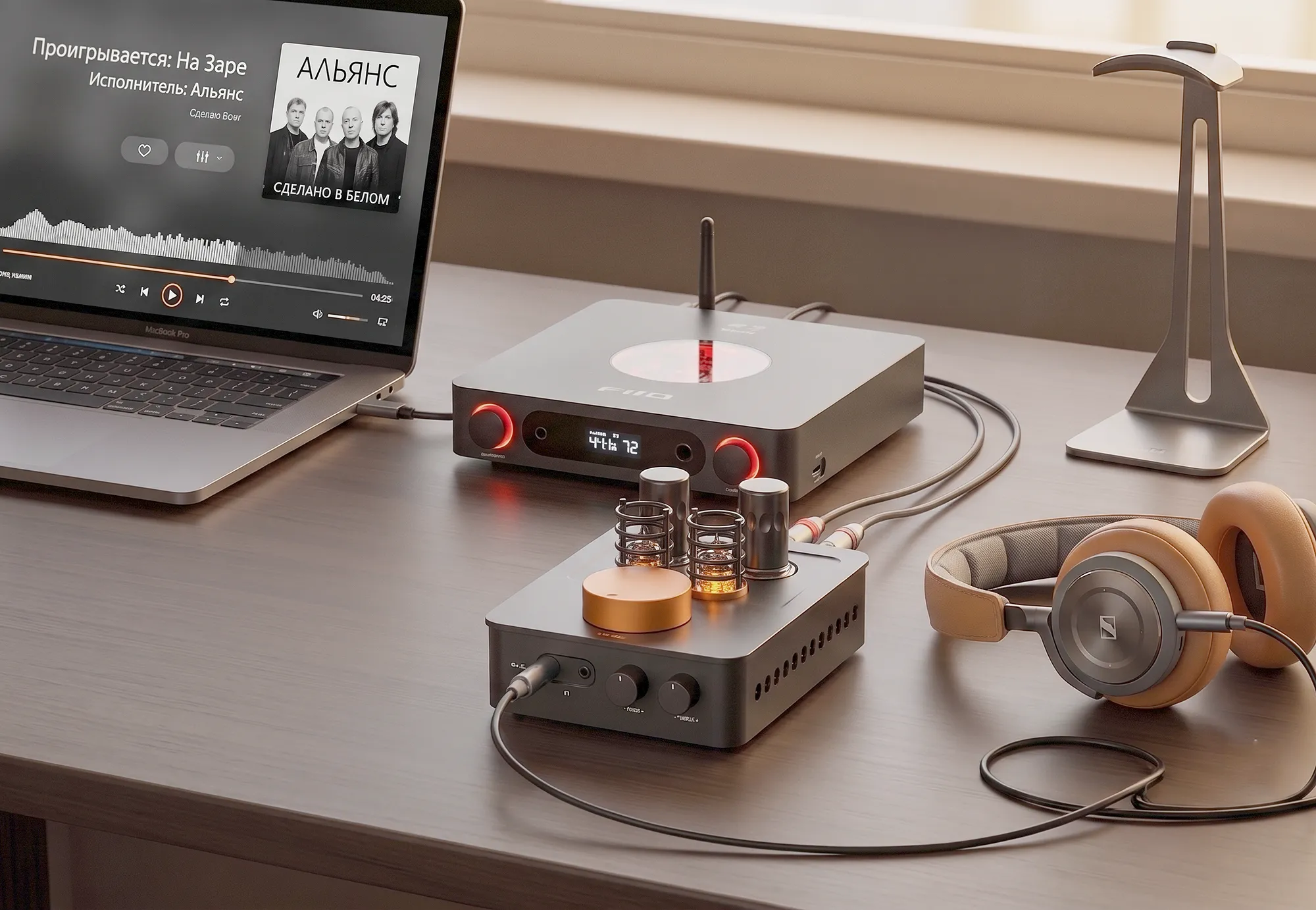 Аудио сетап из ЦАПа FiiO K13 R2R и лампового усилителя Fosi Audio GR70
