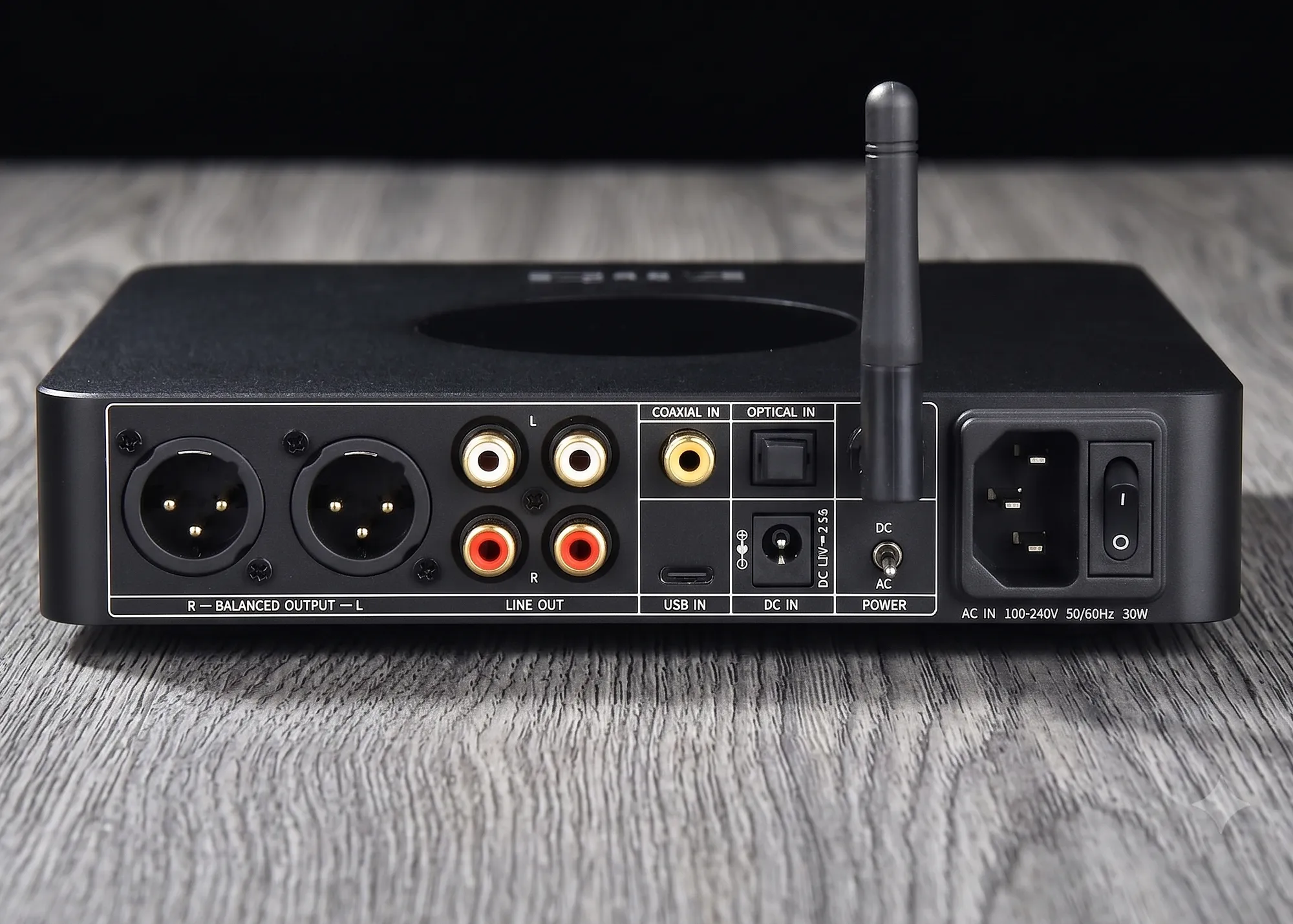 ЦАП усилитель FiiO K13 R2R задняя панель порты и коммутация.