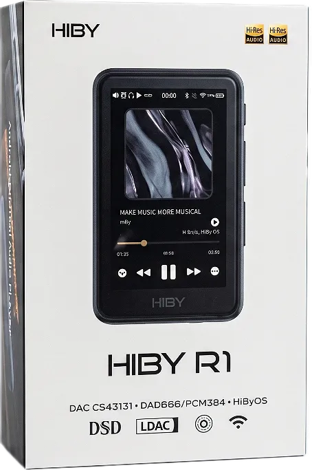 Аудиоплеер HiBy R1 в упаковке