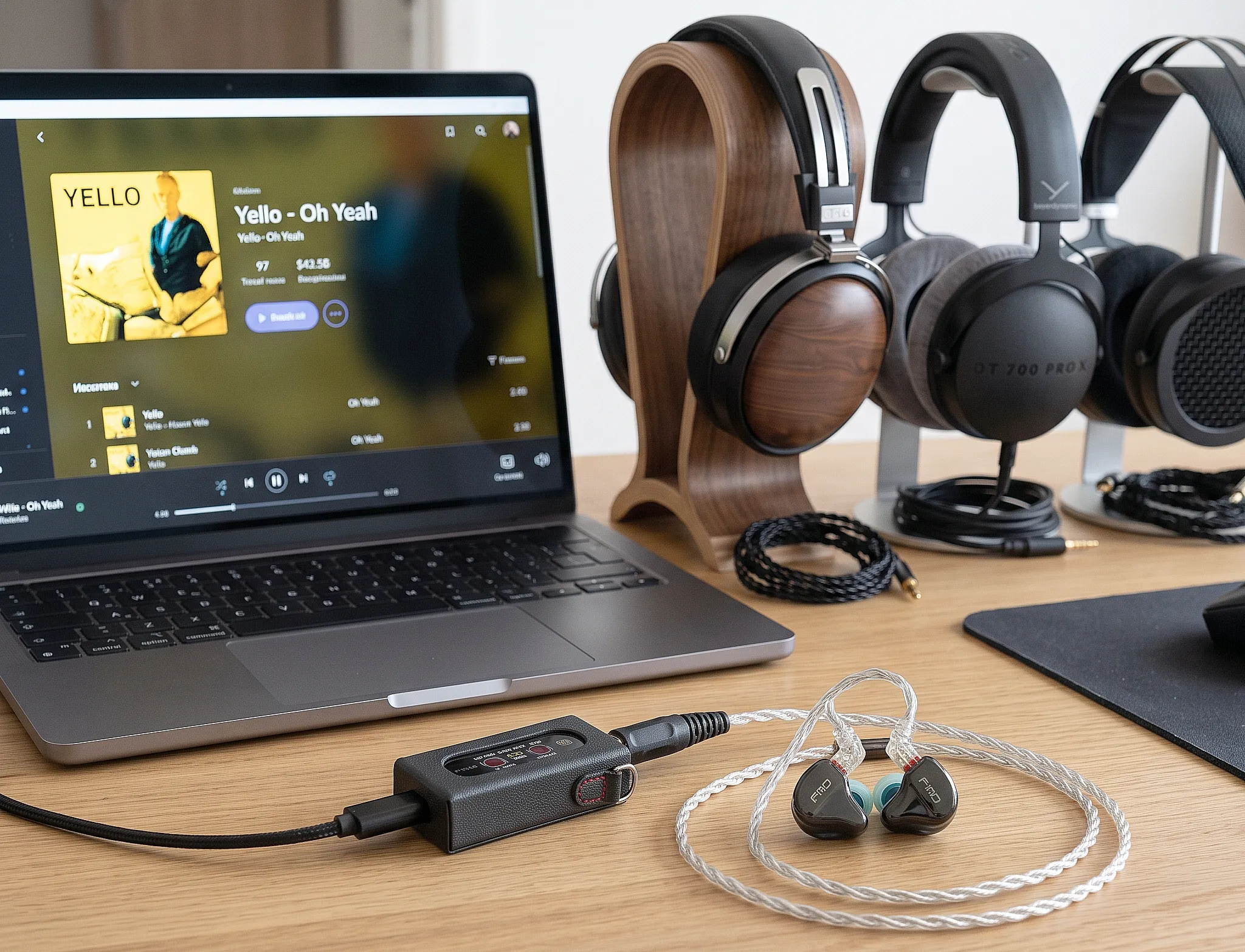 Тестирование звучания FiiO KA15 с наушниками FiiO JH5, FiiO FT1, Beyerdynamic DT 700 Pro X и HiFiMAN Sundara. 